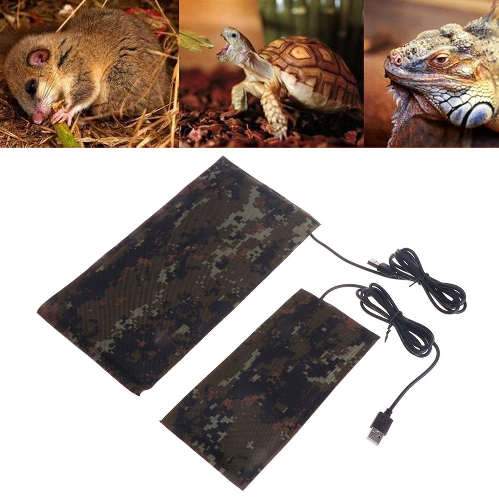HOTYA USB Reptile Warmer Pad USB Heating Mat Amphibian Heating Mat for Lizard Habitat Animals & Pet Supplies > Pet Supplies > Reptile & Amphibian Supplies > Reptile & Amphibian Substrates HOTYA   