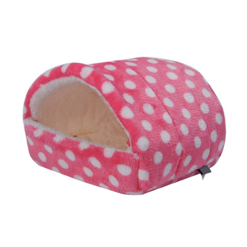 SUPERHOMUSE Cute Small Animal Pet Hamster House Bed Rat Squirrel Guinea Winter Warm Hanging House Cage Hamster Nest Animals & Pet Supplies > Pet Supplies > Small Animal Supplies > Small Animal Bedding SUPERHOMUSE 5.12" x 5.51" Pink