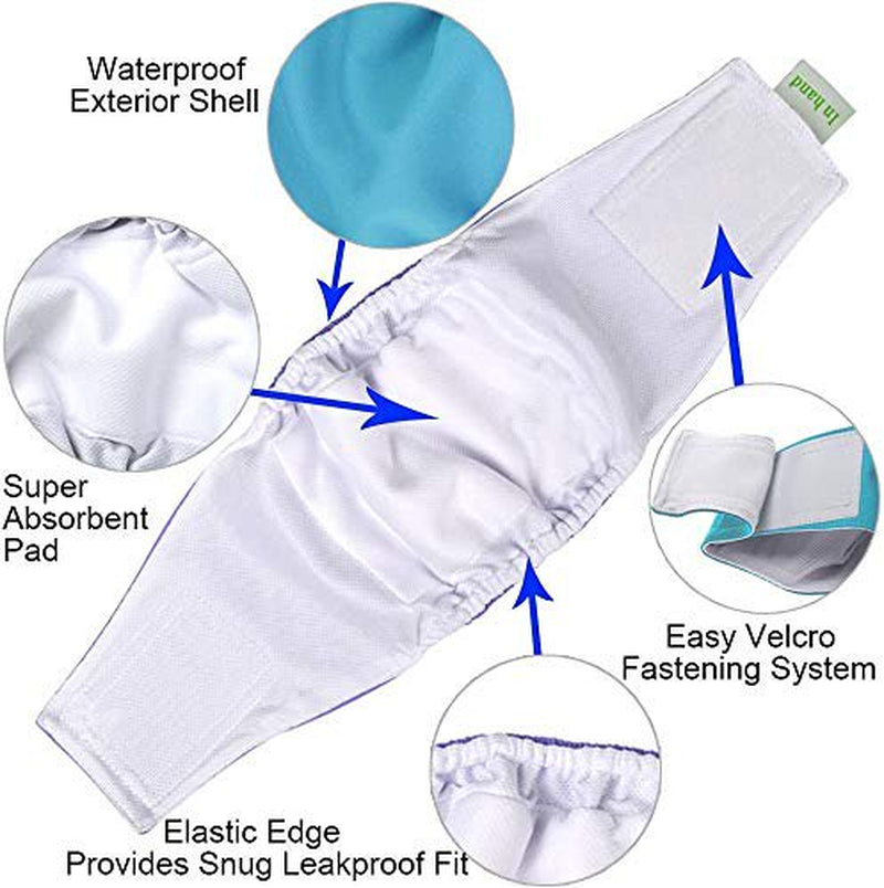 IN HAND Washable Male Dog Diapers(Pack of 3), Premium Reusable Belly Bands for Male Dogs, Durable Male Dog Belly Wrap, Comfy Doggie Diapers Animals & Pet Supplies > Pet Supplies > Dog Supplies > Dog Diaper Pads & Liners In hand
