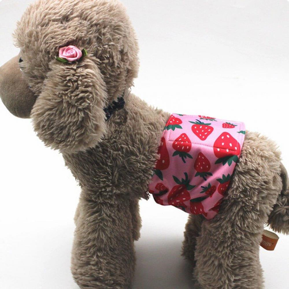 Delivery on Time!!Female Dog Diaper Physiological Pant Sanitary Washable Dog Panties Bitch Briefs Cartoon Print Puppy Bitch Shorts Underwear Animals & Pet Supplies > Pet Supplies > Dog Supplies > Dog Diaper Pads & Liners Oaktree XS Pink