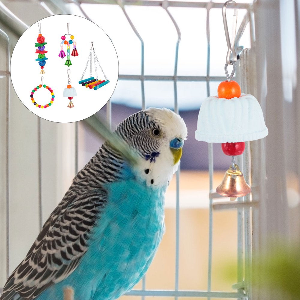 Toys Parrot Bird Swing Wood Hanging Ladder Rope Perch Foraging Grey African Stand Parakeet Chewing Anchovies Hemp Cage Animals & Pet Supplies > Pet Supplies > Bird Supplies > Bird Ladders & Perches FRCOLOR