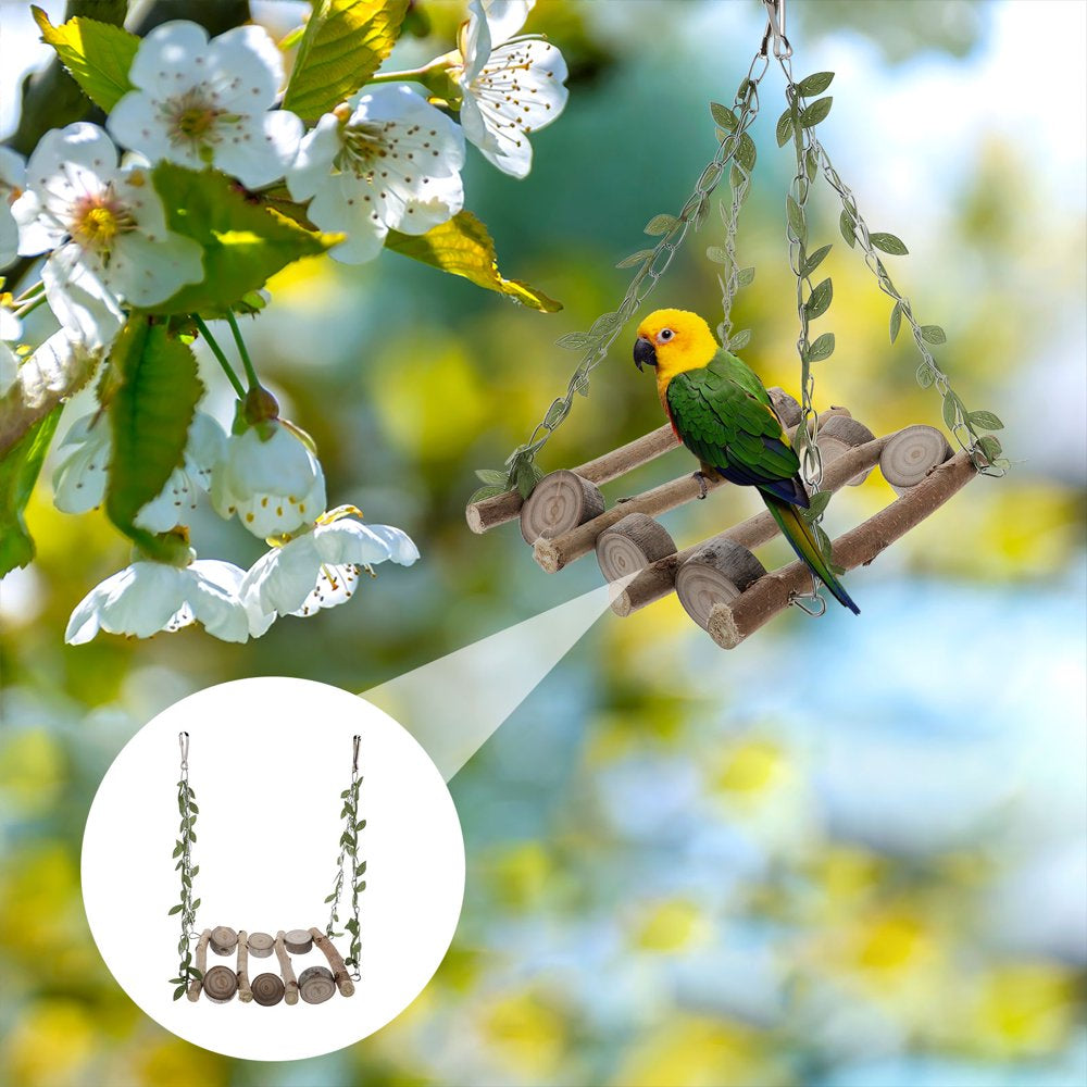 FRCOLOR Bird Wooden Swing Toy Parrot Hanging Ladder Bird Toy Pet Bird Cage Hammock Animals & Pet Supplies > Pet Supplies > Bird Supplies > Bird Toys FRCOLOR