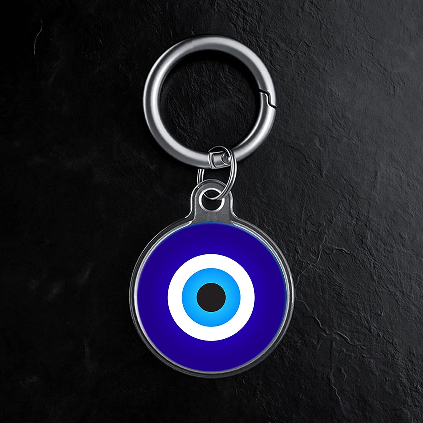 Impressed Protective Full Cover Airtag Case for Women - Lightweight Evil Eye Design - anti Scratch Silicon Skin Accessories with Keychain - Compatible with Apple Airtag Finder (Evil Eye Design) Electronics > GPS Accessories > GPS Cases Impressed.co