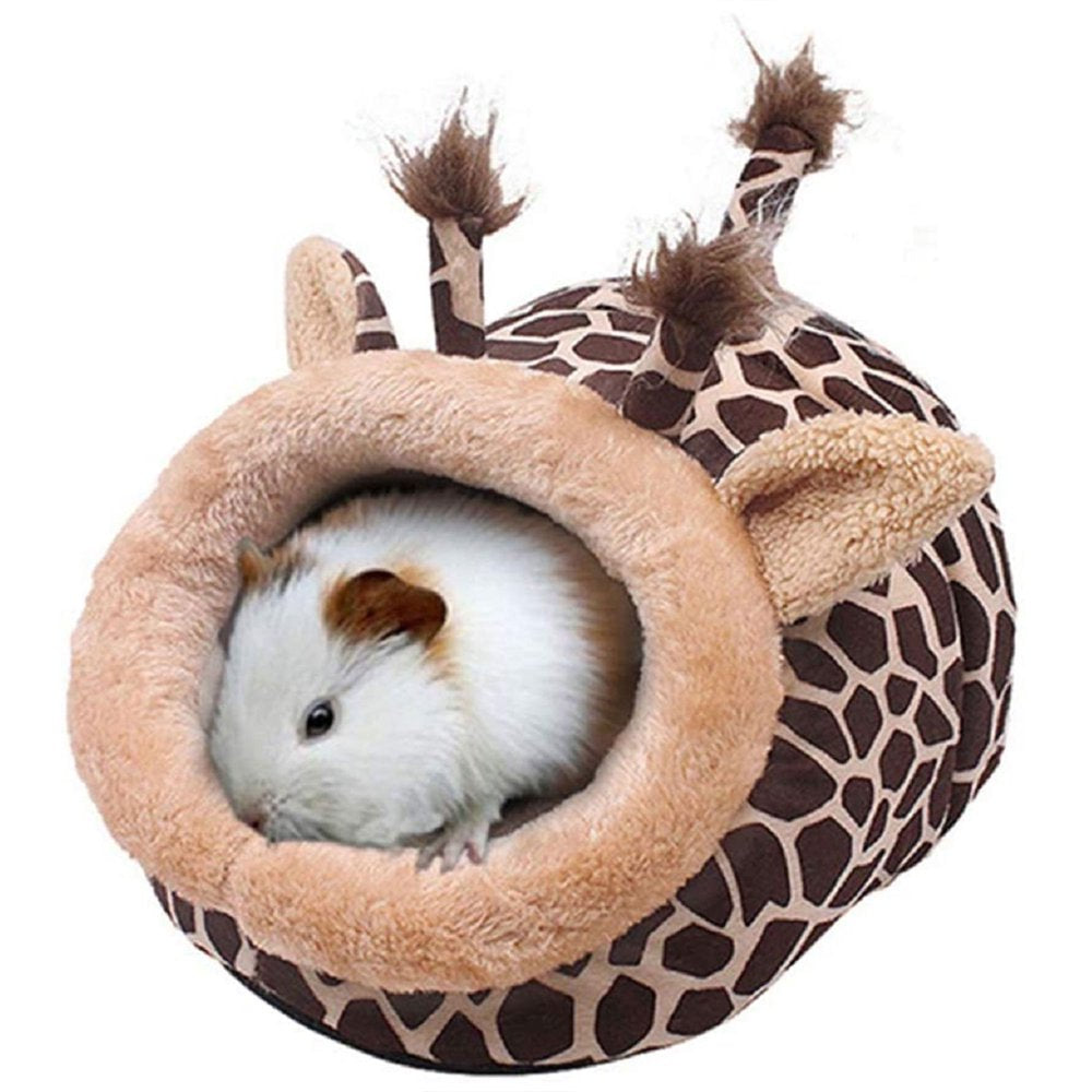 Gulirifei Cute Cartoon Animal Shape Small Pet Nest, Cotton Pet Bed Cage Accessories Habitat Nest for Hamster Hedgehog Guinea Pig Animals & Pet Supplies > Pet Supplies > Small Animal Supplies > Small Animal Habitats & Cages GuliriFei XL Giraffe Shape
