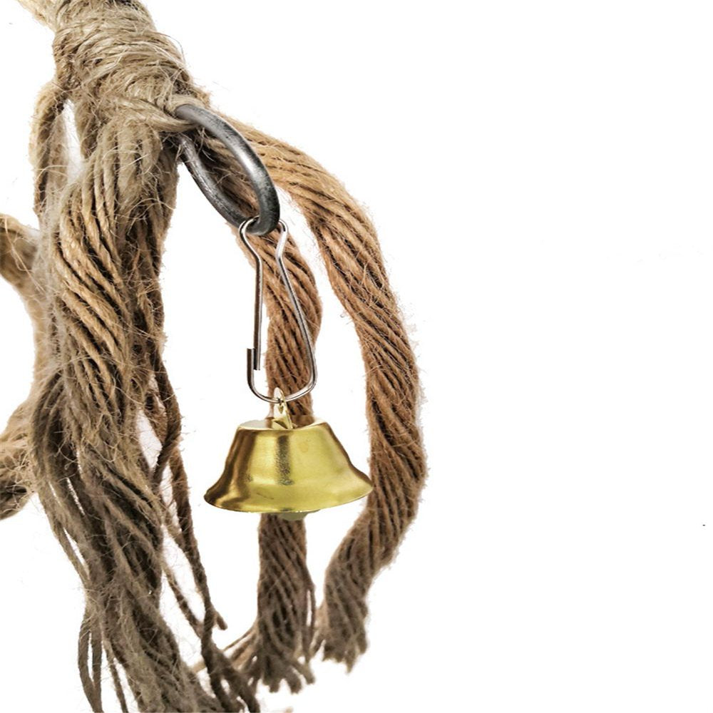 Parrot Ladder Rope Climbing Sling Hemp Rope Toy Bird Perch for Gray Parrot Macaw Parakeet Cockatiel Animals & Pet Supplies > Pet Supplies > Bird Supplies > Bird Ladders & Perches Autcarible