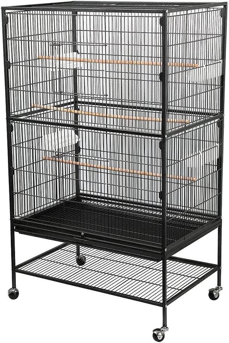 ENKERN Standing Wrought Iron Large Bird Cage for Parrot Lovebirds Finch Canary ,With Rolling Stand Animals & Pet Supplies > Pet Supplies > Bird Supplies > Bird Cages & Stands ENKERN