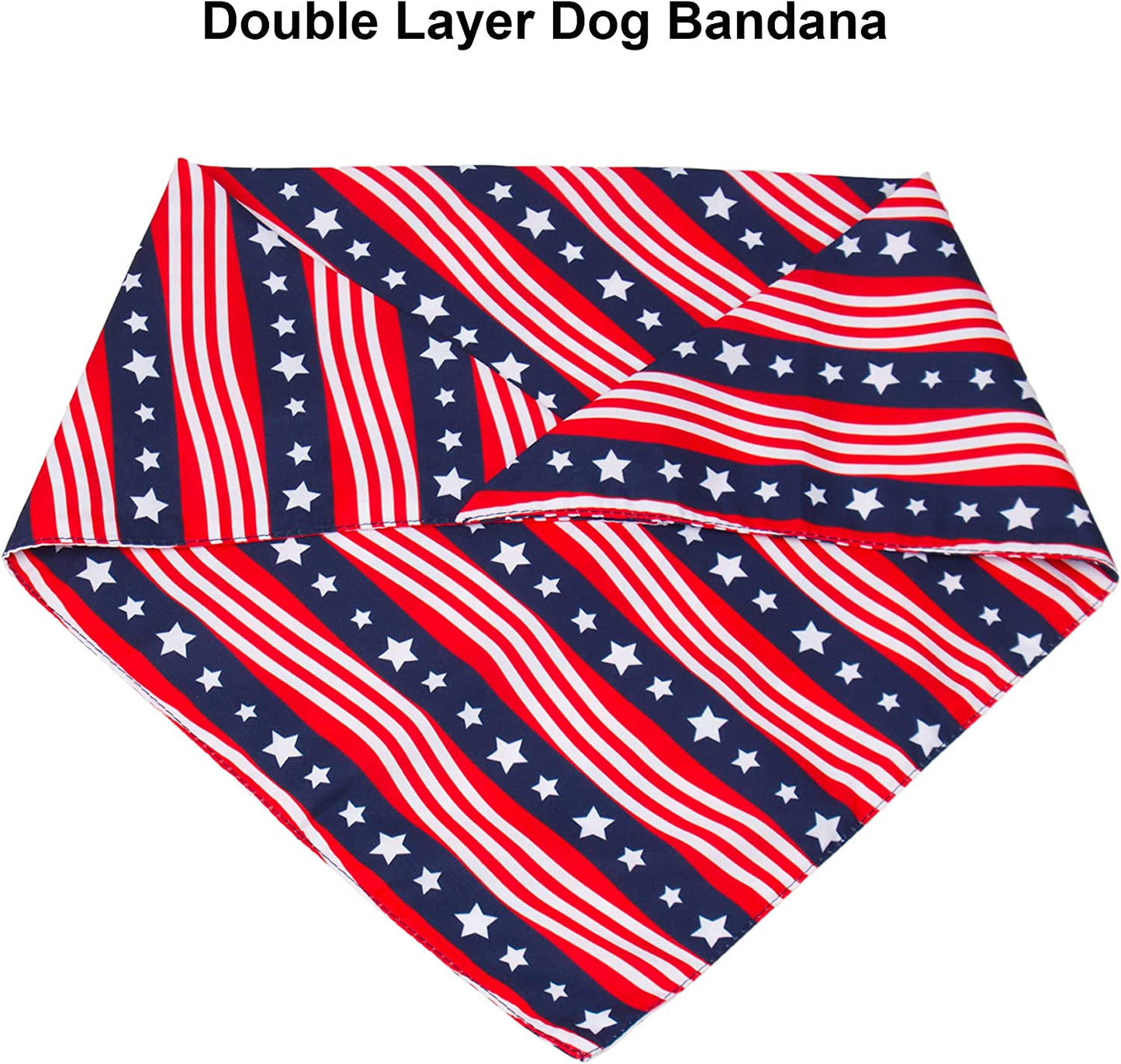 PTDECOR American US Flag Dog Bandana 4Th of July Dog Bandanas Reversible Triangle Bibs Scarf for Small Medium Large Dogs (Style 1) Animals & Pet Supplies > Pet Supplies > Dog Supplies > Dog Apparel PTDECOR