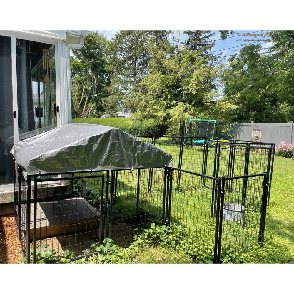 ALEKO 2DK5X5X4SQ Dog Kennel Heavy Duty Pet Playpen 10 X 10 X 4 Foot Dog Exercise Pen Cat Fence Run for Chicken Coop Hens House Animals & Pet Supplies > Pet Supplies > Dog Supplies > Dog Kennels & Runs ALEKO