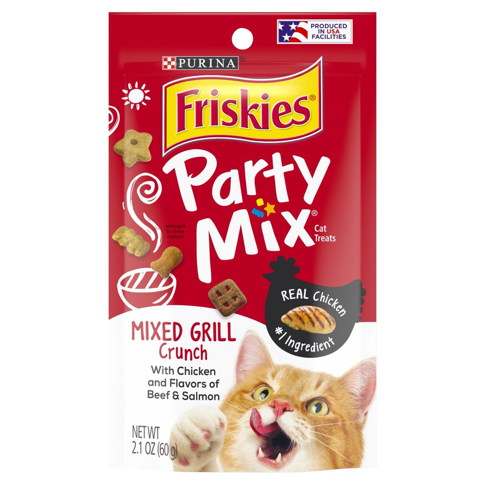 Purina Friskies a Facilities Cat Treats, Party Mix Mixed Grill Crunch - 2.1 Oz. Pouch (PACK of 3) Animals & Pet Supplies > Pet Supplies > Cat Supplies > Cat Treats Nestlé Purina PetCare Company