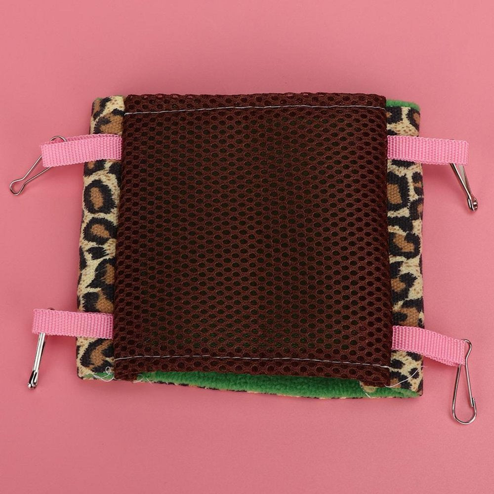 Haofy Small Animal Hammock Comfortable Soft Flannelette Sleepy Pad Hammock Green Leopard Print Pet Bedding Accessories for Small Animals Rats, Hamster, Chinchilla, Guinea Pig Animals & Pet Supplies > Pet Supplies > Small Animal Supplies > Small Animal Bedding Haofy