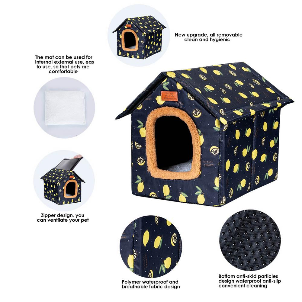 Lacyie Pet Houses, Warm Semi-Closed Pet Supplies with Practical Design, Weatherproof Removable Indoor Outdoor Dog Cat House, for Small, Middle and Large Cats and Dogs Trendy Animals & Pet Supplies > Pet Supplies > Dog Supplies > Dog Houses Lacyie