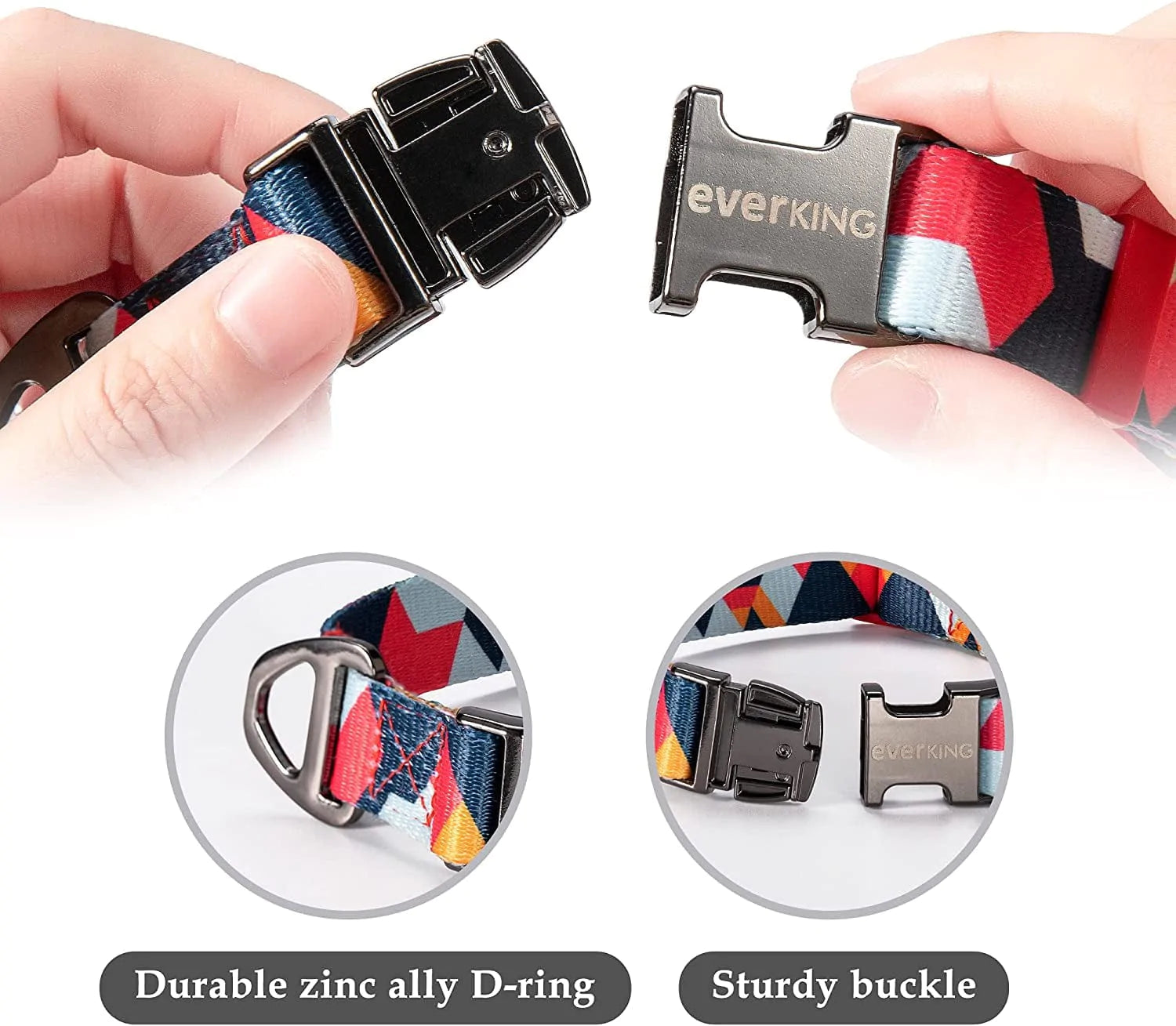 EVERKING Dog Collar Soft Comfortable Poleyster with Safety Locking Buckle Adjustable for Small Medium Large Dogs and Cats Geometry Pattern for Outdoor Traning Walking Running Camping (Volcano, M) Electronics > GPS Accessories > GPS Cases EVERKING   