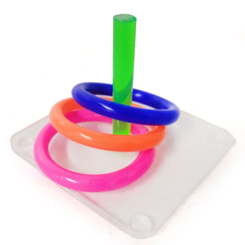 Ring Parrot Toss Bird Bite Puzzle Gym Play Education Foraing Ball Chew Color Stacking Tabletop Toys Trick Playing Birds Animals & Pet Supplies > Pet Supplies > Bird Supplies > Bird Gyms & Playstands HOMEMAXS