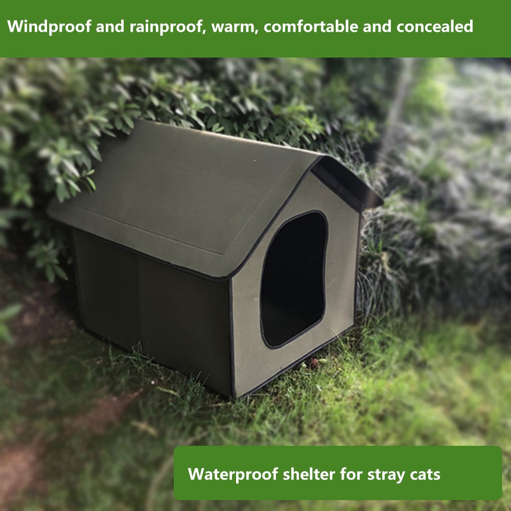 Waterproof Pet House Outdoor Dog Cat House Composite EVA Rainproof Outdoor Pet Ten Pet Supplies Green 38*35*38Cm/15*14*15In Animals & Pet Supplies > Pet Supplies > Dog Supplies > Dog Houses Pet House