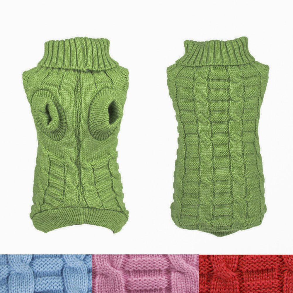 Small Dog Clothes Puppy Pet Warm Sweater Knit Coat Dog Apparel Costumes Animals & Pet Supplies > Pet Supplies > Dog Supplies > Dog Apparel Unique-Bargains XS Green