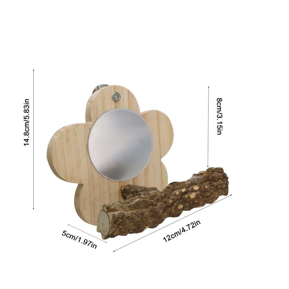 Fovolat Flower Bird Mirror with Perch Bird Parakeet Mirror for Cage Bird Stand Mirror Toys Birdcage Fun for Conure Cockatiel Budgie Gerbil African Grey Macaw Kindness Animals & Pet Supplies > Pet Supplies > Bird Supplies > Bird Cages & Stands Fovolat
