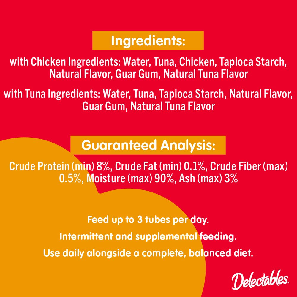 Delectables Squeeze up Chicken & Tuna Flavor Complement for Cat, 0.5 Oz. (10 Count) Animals & Pet Supplies > Pet Supplies > Cat Supplies > Cat Treats Hartz Mountain Corp