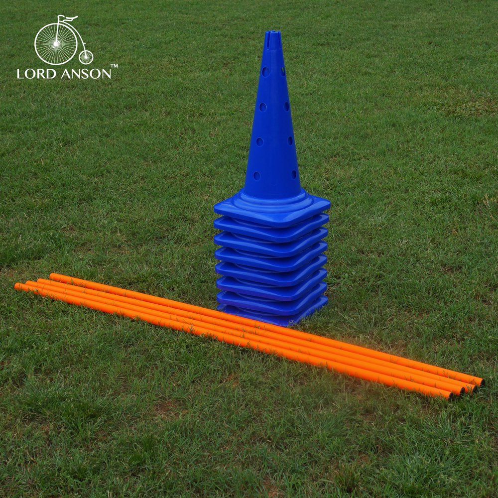 Lord Anson Trade; Dog Agility Hurdle Cone Set - Canine Agility Training Set - Obedience, Agility, and Rehabilitation - 8 Agility Cones and 4 Agility Rods Animals & Pet Supplies > Pet Supplies > Dog Supplies > Dog Treadmills Lord Anson