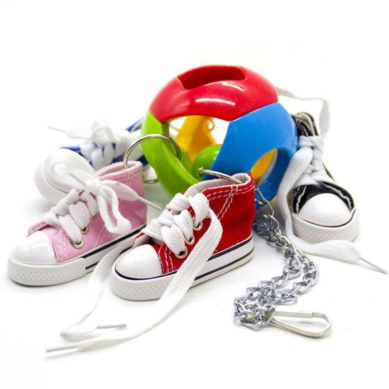 Bird Parrot Chew Toy Sneakers with Bell Ball Quick Link to the Cage Animals & Pet Supplies > Pet Supplies > Bird Supplies > Bird Gyms & Playstands Magideal