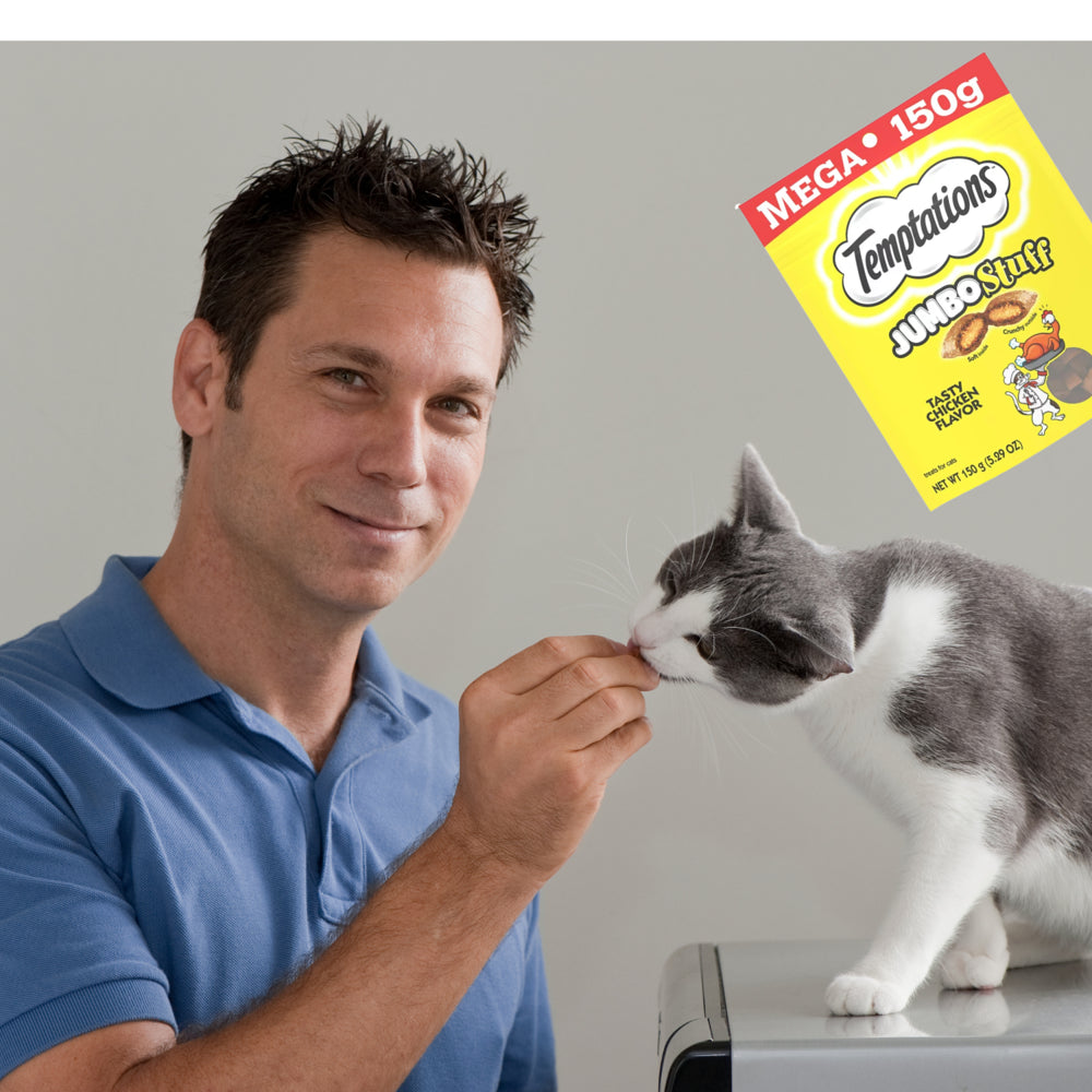 Temptations Jumbo Stuff Tasty Chicken Flavor Crunchy and Soft Cat Treats Food Great Snack for Adult Cats, 5.29 Oz - Pack of 2 Animals & Pet Supplies > Pet Supplies > Cat Supplies > Cat Treats NS