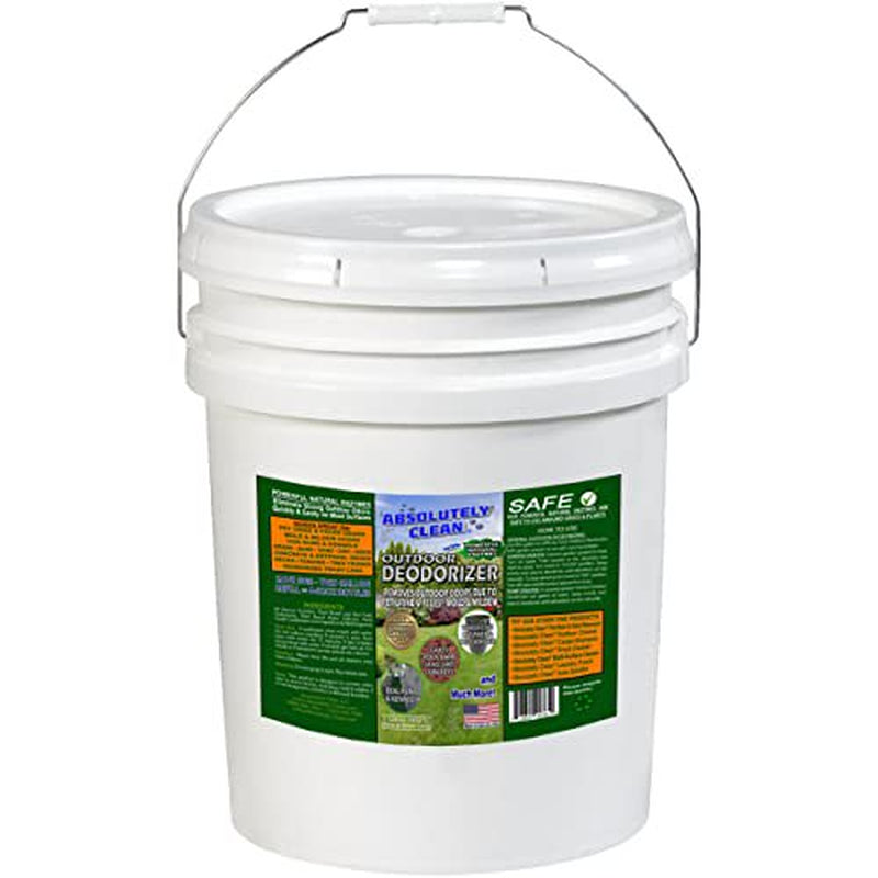 Amazing Outdoor Deodorizer - Natural Enzyme Formula - Just Spray & Walk Away - Grass, Astroturf, Dog Runs, Patios, Decks, Fences & More - Prevents Lawn Yellowing - USA Made - Vet Approved Animals & Pet Supplies > Pet Supplies > Dog Supplies > Dog Kennels & Runs Absolutely Clean 5 Gallon Bucket