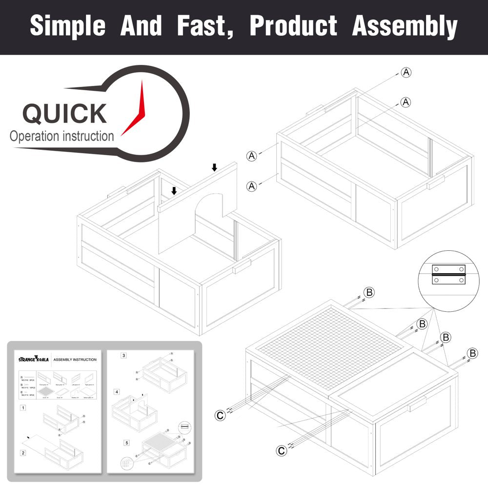 Strange Koala Tortoise House Habitat Enclosure Turtle Cage for Small Animals Animals & Pet Supplies > Pet Supplies > Small Animal Supplies > Small Animal Habitats & Cages STRANGE KOALA