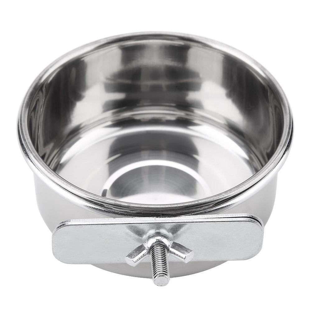 Kritne Parrot Food Bowl, Bird Cage Feeder, Stainless Steel Food Water Feeding Bowl Parrot Parakeet Feeder Bird Cage Accessory Animals & Pet Supplies > Pet Supplies > Bird Supplies > Bird Cage Accessories Kritne M