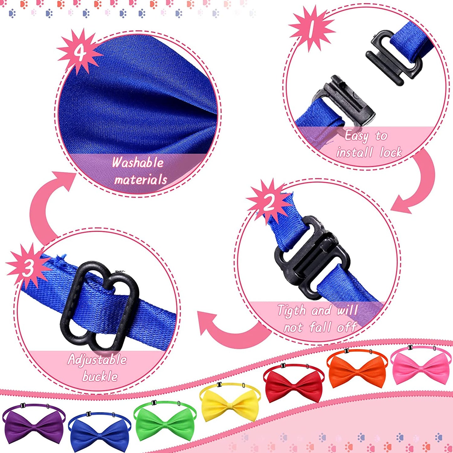 100 Pieces Dog Bow Ties for Dogs with Adjustable Collar 19 Colors Puppy Cat Dog Neck Tie Collars Pet Grooming Accessories for Little Medium Girl Boy Pet Holiday Festival Wedding Birthday Gift Party Animals & Pet Supplies > Pet Supplies > Dog Supplies > Dog Apparel Reginary