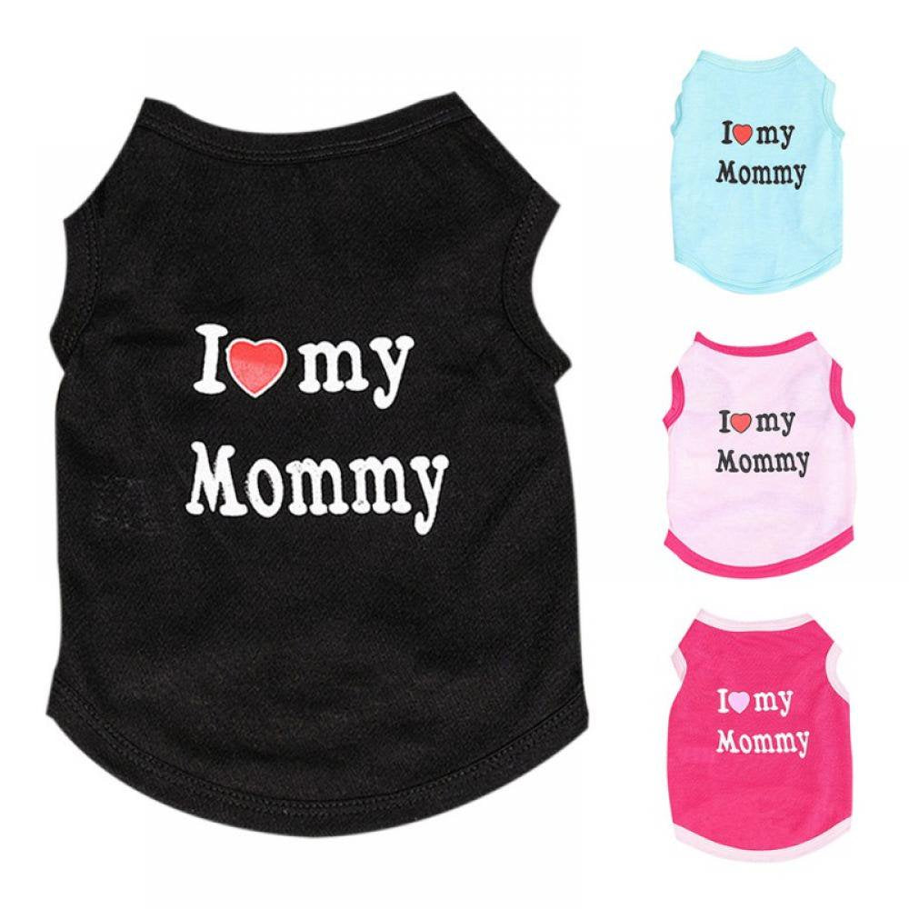 I ❤ My Mommy Dog Shirt Male Puppy Clothes for Small Dog Boy Chihuahua Yorkies Bulldog Pet Cat Outfits Tshirt Apparel (X-Small, Pink) Animals & Pet Supplies > Pet Supplies > Cat Supplies > Cat Apparel Kernelly S Black