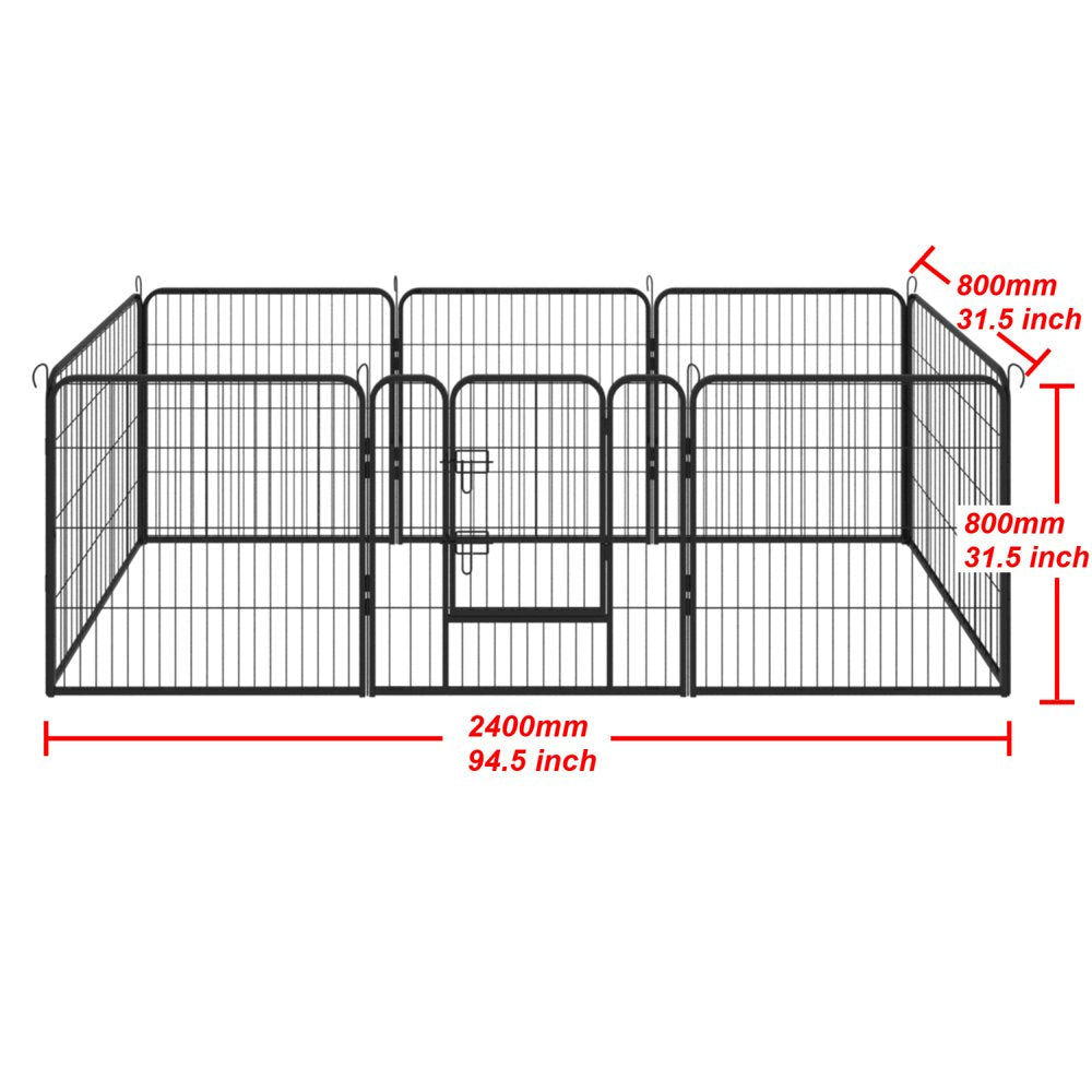 SUGIFT Foldable Exercise Pet Playpen, Dog Pen Pet Playpen Dog Run Fence,Black, Small/31.5 Inch X 31.5 Inch Animals & Pet Supplies > Pet Supplies > Dog Supplies > Dog Kennels & Runs SUGIFT