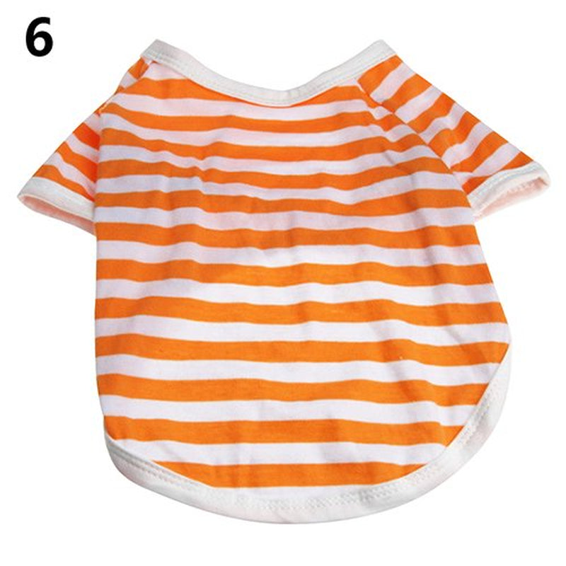 Cheers.Us Dog Shirts Pet Clothes Striped Clothing Dog Cat Strip Style Casual Apparel Clothes Vest T Shirt, Doggy Breathable Shirts for Small Medium Large Dogs Kitten Boy and Girl Animals & Pet Supplies > Pet Supplies > Cat Supplies > Cat Apparel Cheers.US