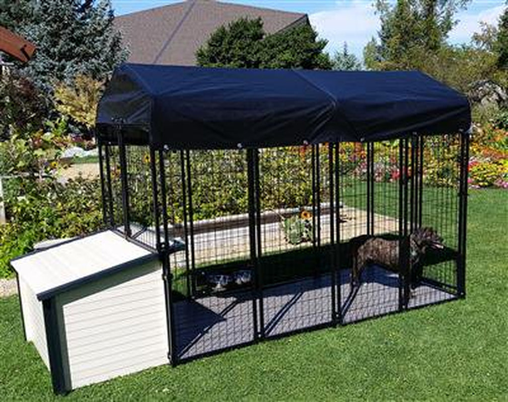 K9 Condo 4' X 8' Dog Run with K9 Cabin Dog House Combination-Ultimate Animals & Pet Supplies > Pet Supplies > Dog Supplies > Dog Kennels & Runs Cove Products   