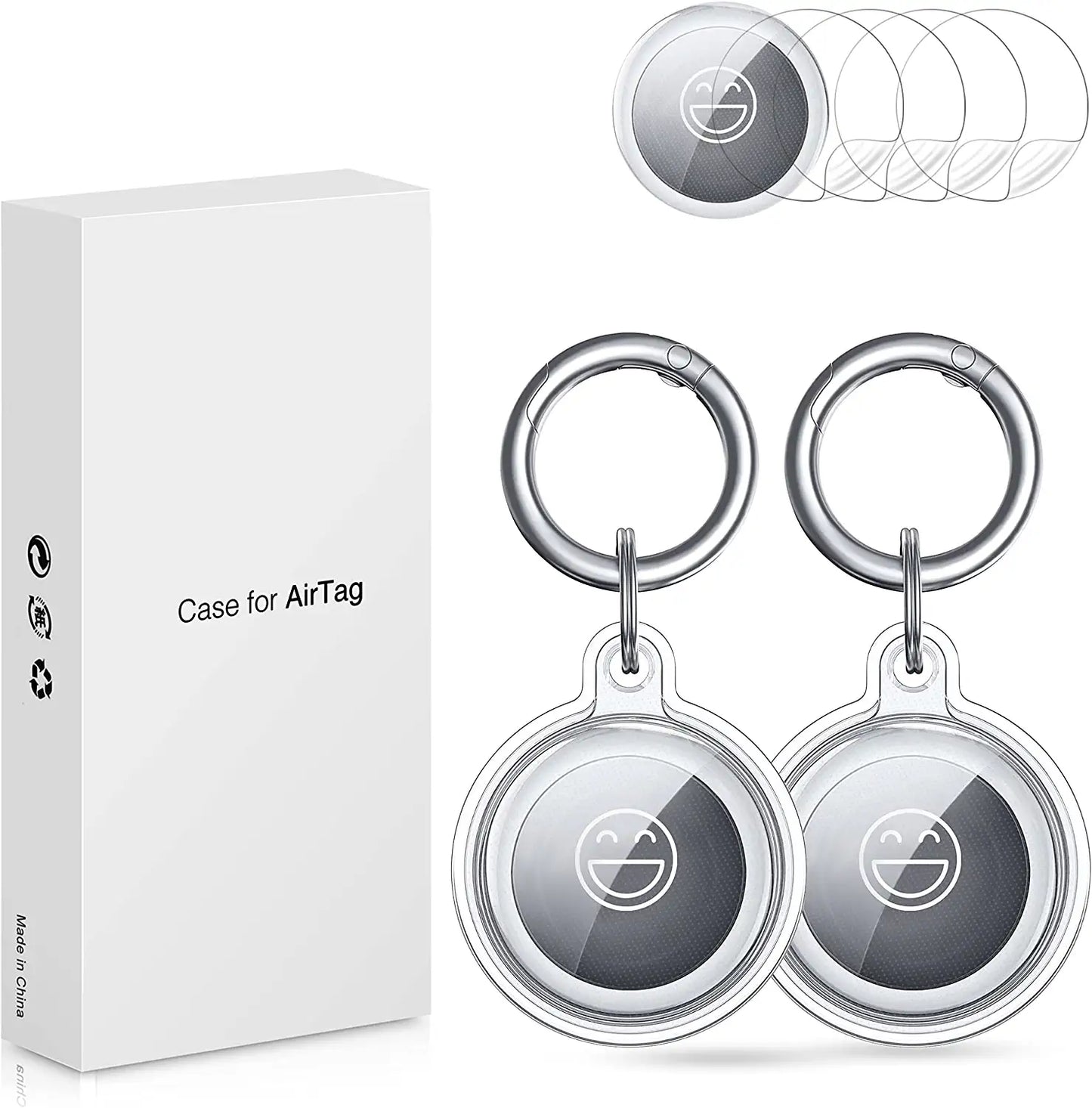 Clear Case for Airtag, Smidream Soft TPU 360 Degree Protection Airtag Case, Waterproof Protective Cover Airtag Holder with Key Ring for Luggage, Dog, Cat, Pet ( Protective Film Included ) (4 Pack) Electronics > GPS Accessories > GPS Cases Smidream 2 PACK