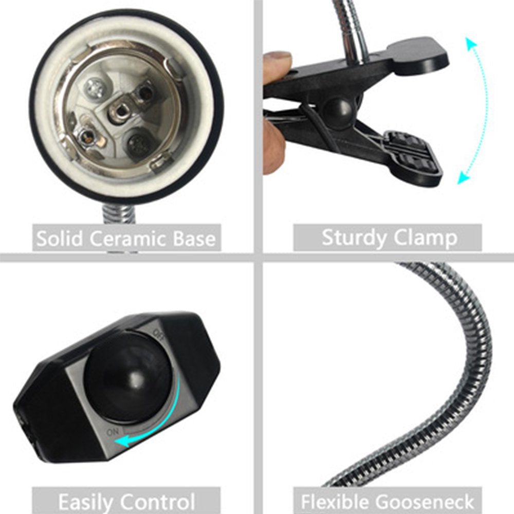 Heat Lamp for Reptiles Turtle,Clamp Lamp Holder with Halogen Bulb,Heating Lamp for Reptile and Amphibian Habitat Basking Animals & Pet Supplies > Pet Supplies > Reptile & Amphibian Supplies > Reptile & Amphibian Habitats Miruku