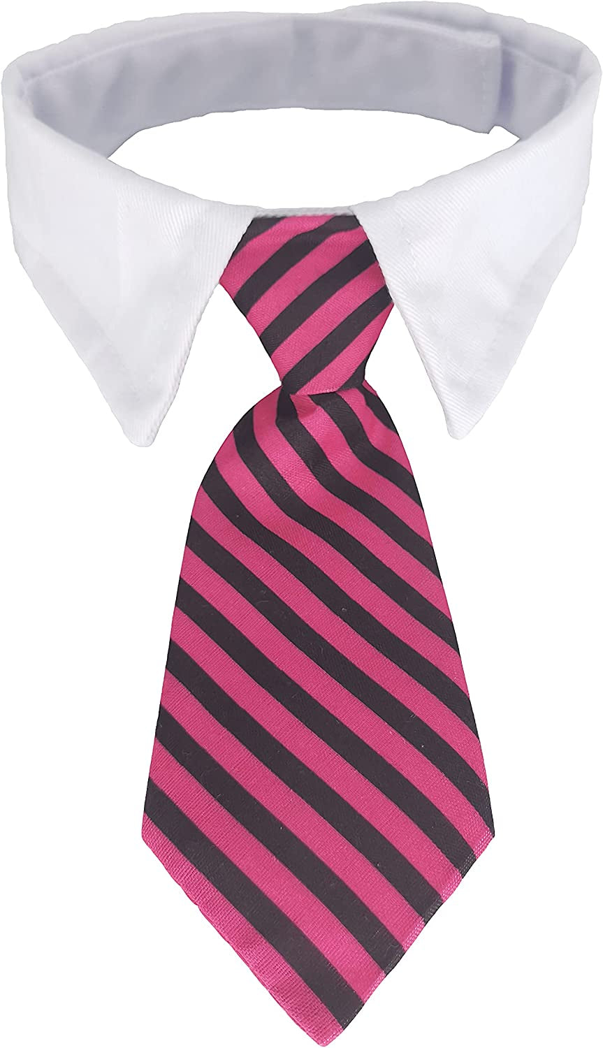 VEDEM Dog Necktie with Tuxedo Collar, Pet Adjustable Costumes Striped Neck Tie for Small Medium Large Dogs (Large, Yellow Black) Animals & Pet Supplies > Pet Supplies > Dog Supplies > Dog Apparel Mengxi Red Black Small