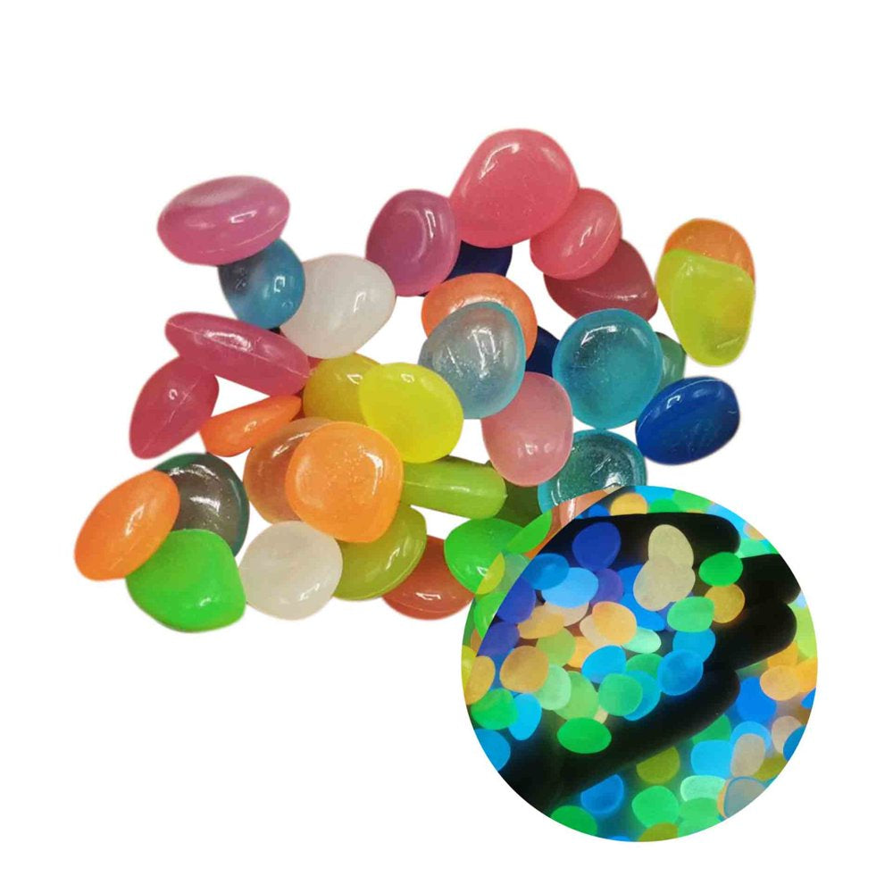 Home Decor Glow in the Dark Pebbles Luminous Stones Rocks for Garden Aquariums Decor 300Pcs Stone Fall Decorations for Home Animals & Pet Supplies > Pet Supplies > Fish Supplies > Aquarium Decor Mnycxen L