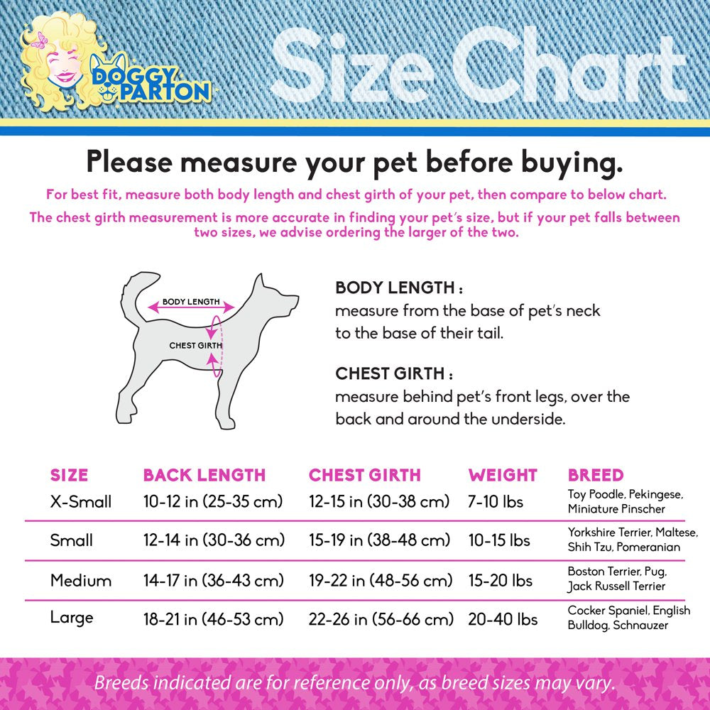 Doggy Parton, Dog Clothes, Denim Dog or Cat Jacket, Blue, XS Animals & Pet Supplies > Pet Supplies > Dog Supplies > Dog Apparel Mission Pets, Inc