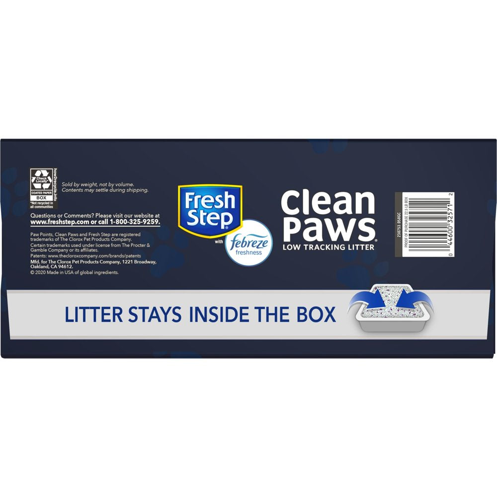 Fresh Step Clean Paws Ultra Absorb Clumping Cat Litter with the Power of Febreze - 22.5 Pounds Animals & Pet Supplies > Pet Supplies > Cat Supplies > Cat Litter The Clorox Company