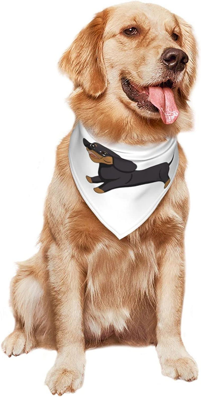 Dachshund on the Run Pet Dog and Cat Decorative Triangle Scarf,Dog Bandana,Breathable and Stain Resistant. Animals & Pet Supplies > Pet Supplies > Dog Supplies > Dog Apparel ZALTAS