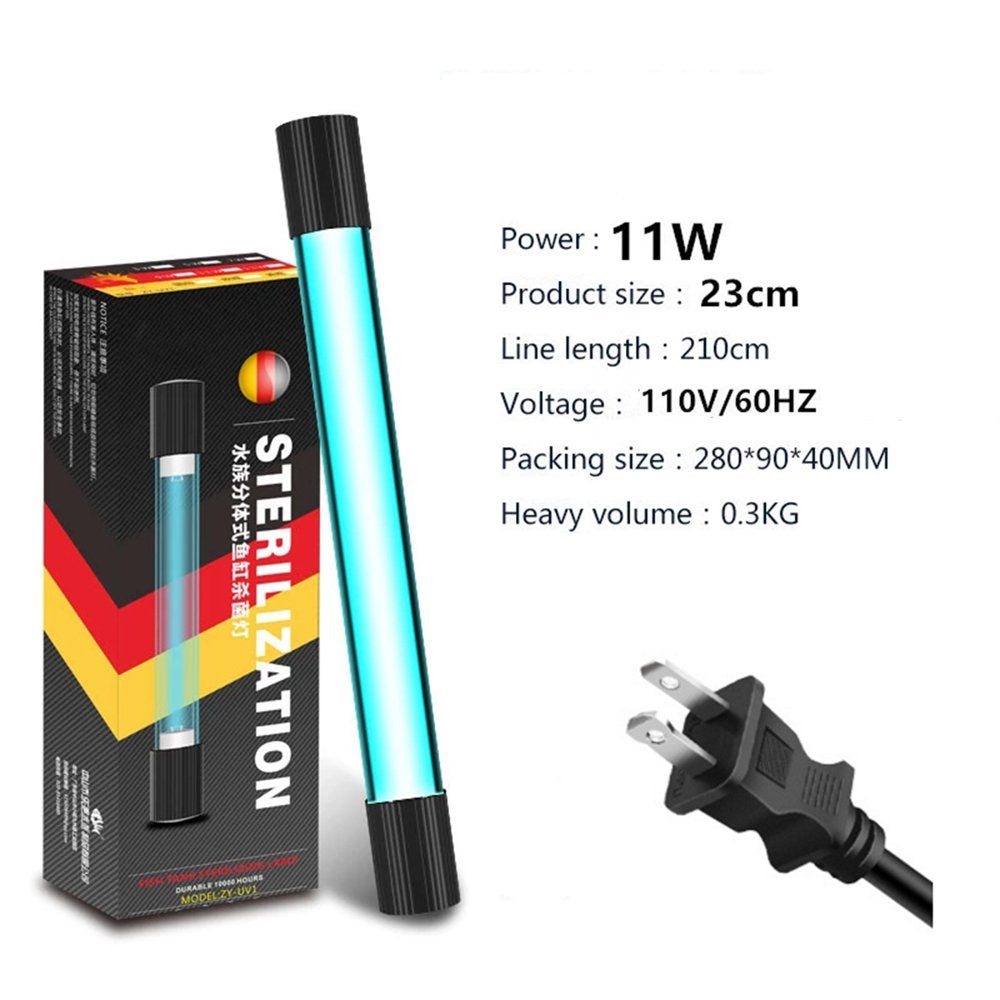 Aquarium Clean Light,Uv Light Sterilization Lamp Waterproof Submersible Ultraviolet Sterilizer Water Disinfection for Aquarium Fish Tanks Pond,Life LED Led Bar Underwater Sterilizer Pond 5/7/9/11/13W Animals & Pet Supplies > Pet Supplies > Fish Supplies > Aquarium Lighting Stoneway 11w