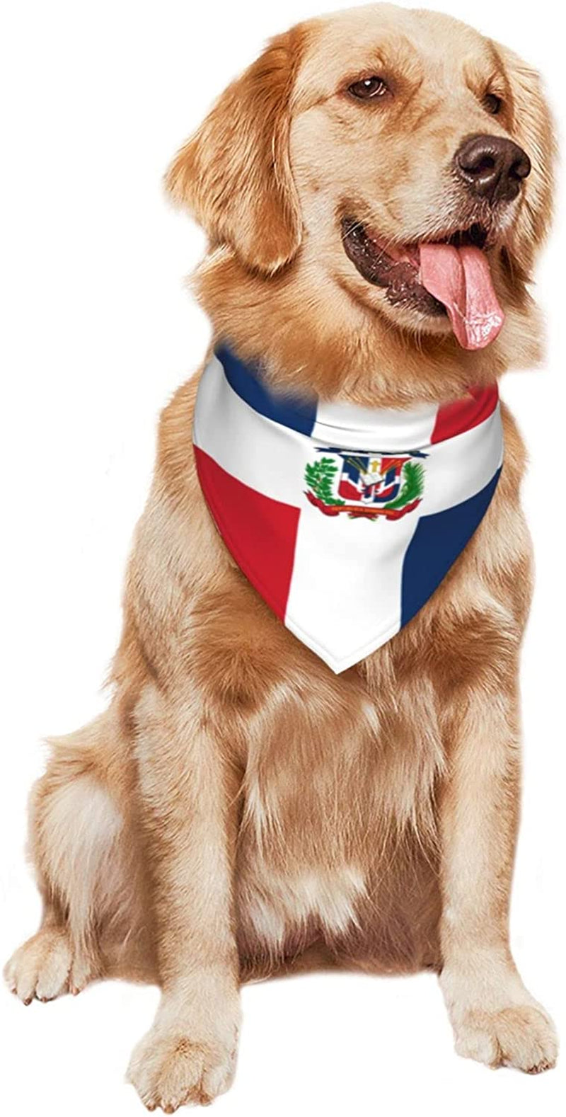 Flag of the Dominican Republic Pet Dog and Cat Decorative Triangle Scarf,Dog Bandana,Breathable and Stain Resistant. Animals & Pet Supplies > Pet Supplies > Dog Supplies > Dog Apparel ZALTAS