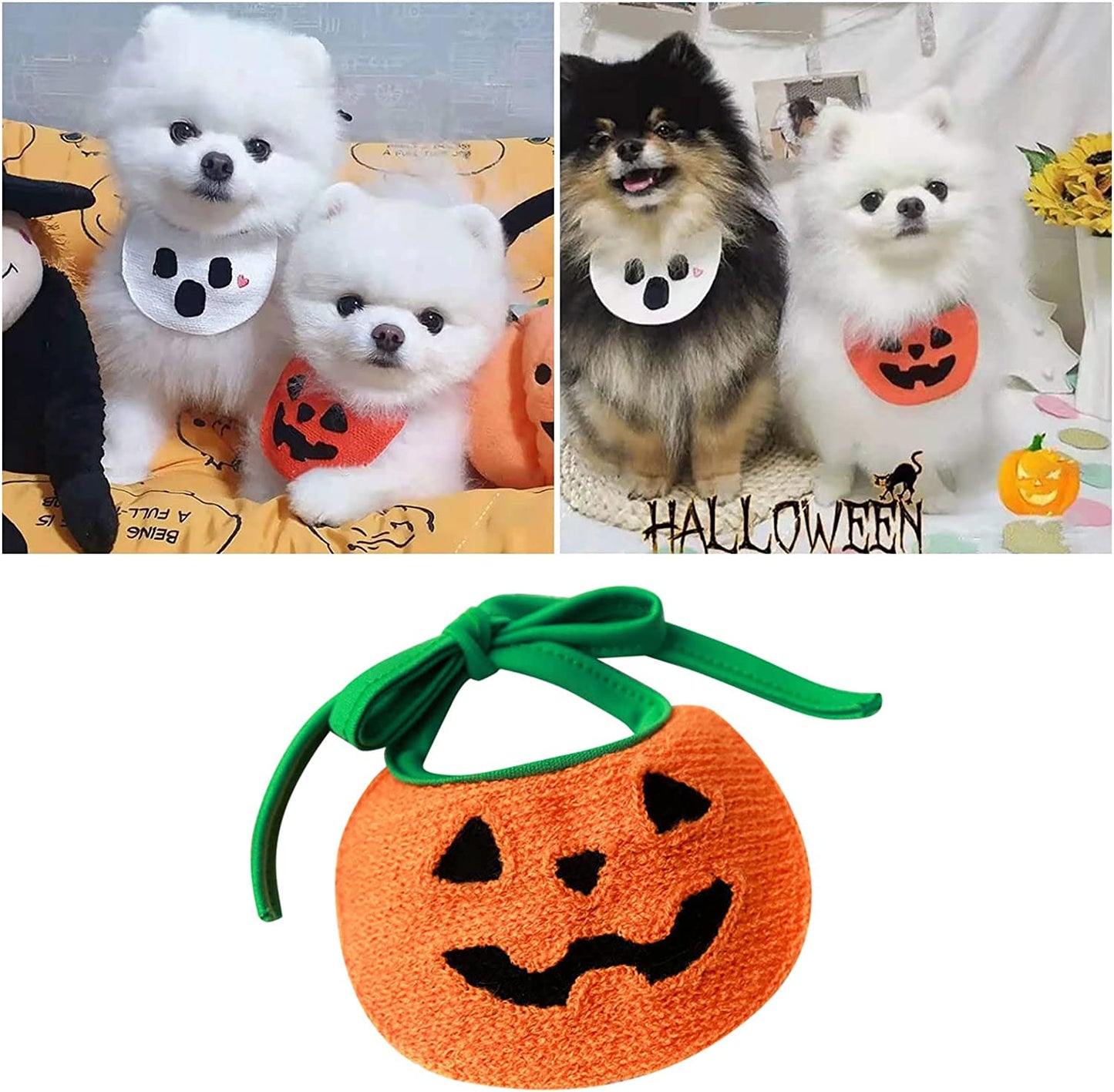 Dog Bandanas Dog Scarf Kerchief Dog Bibs Washable Autumn Halloween Pet Towel Triangle Scarf Pet Dog Headscarf Big Dog Bib Scarf Puppy Pet Grooming Costume Adjustable for Small to Large (A, One Size) Animals & Pet Supplies > Pet Supplies > Dog Supplies > Dog Apparel Generic