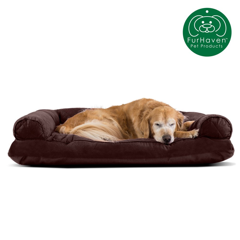 Furhaven Pet Products | Quilted Pillow Sofa Pet Bed for Dogs & Cats, Wine Red, Jumbo Animals & Pet Supplies > Pet Supplies > Cat Supplies > Cat Beds FurHaven Pet Products Jumbo Coffee