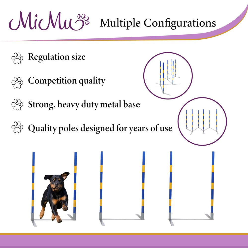 Mimu Dog Agility Training Equipment Dog Weaving Poles Competition Grade Animals & Pet Supplies > Pet Supplies > Dog Supplies > Dog Treadmills MiMu