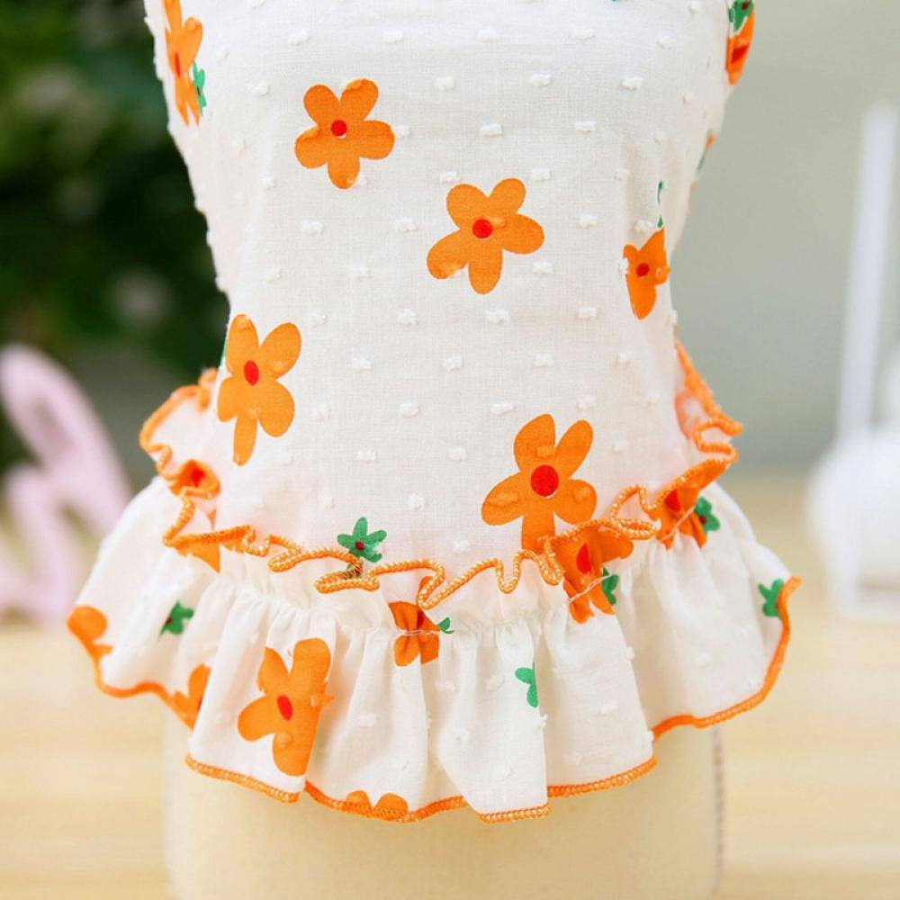 Balems Dogs Dresses Floral Pattern Eelgant Princess Dog Dress for Small Dogs Spring Summer Cat Dress Dog Apparel Animals & Pet Supplies > Pet Supplies > Cat Supplies > Cat Apparel Balems