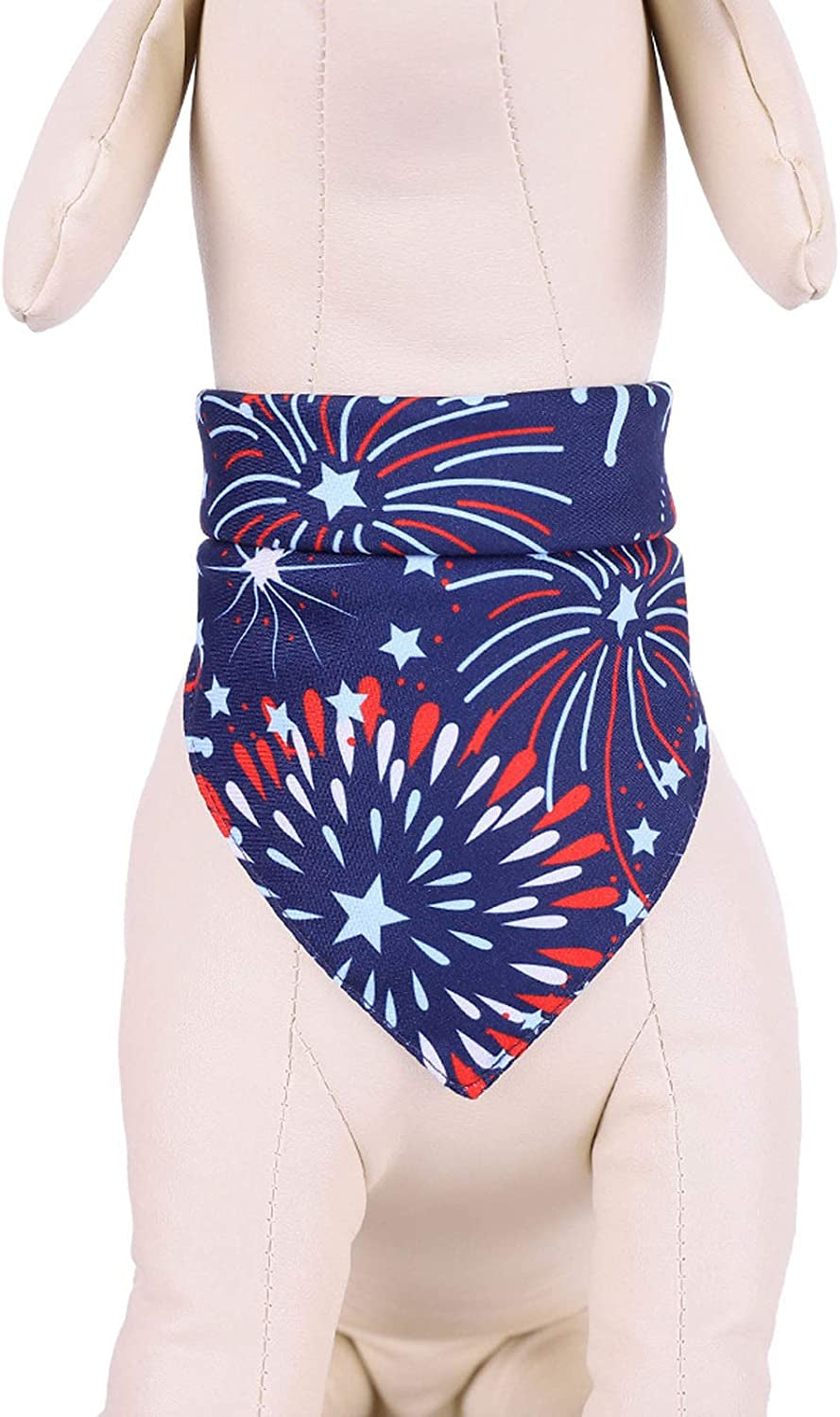 Binaryabc USA Flag Dog Bandana,American Flags Dog Bandana Pet Scarfs,4Th of July American Independence Day Pet Decorations(Fireworks) Animals & Pet Supplies > Pet Supplies > Dog Supplies > Dog Apparel BinaryABC