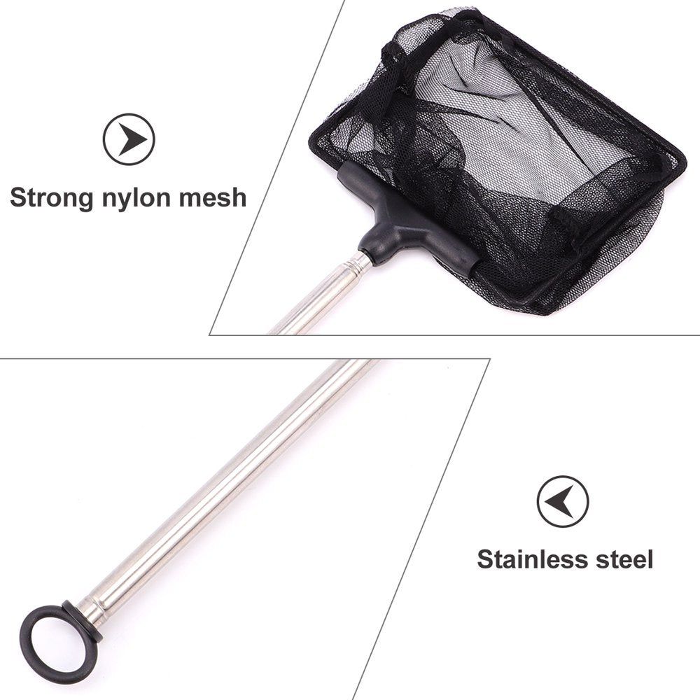Mesh Fish Tank Net with Long Handle Telescopic Fine Mesh Fishnet with Extendable 27.5-50.5Cm Long Handle for Aquarium Lakes Ponds Animals & Pet Supplies > Pet Supplies > Fish Supplies > Aquarium Fish Nets FRCOLOR