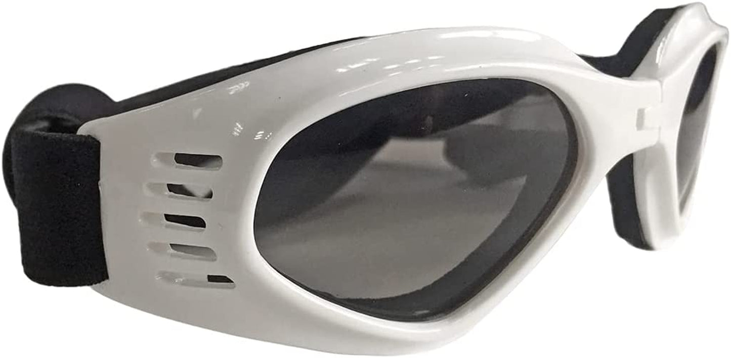 Dog Goggles Dog Sunglasses Pet Sunglasses Adjustable Eyewear Wind/Water/Snow/Uv Protection Glasses for Small Medium Dog Animals & Pet Supplies > Pet Supplies > Dog Supplies > Dog Apparel PetPhindU White One Size