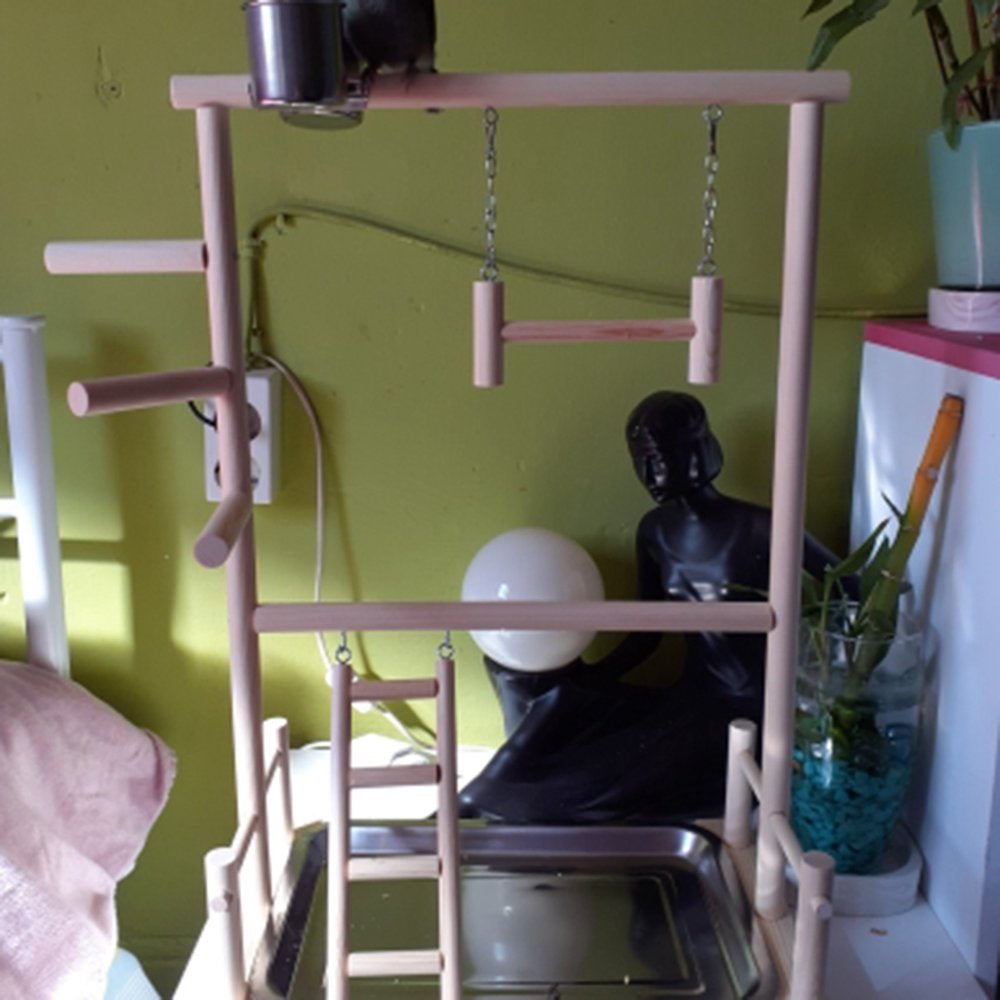 Natural Wooden Parrot Perch Gym Play Stand and Toys Exercise Play Animals & Pet Supplies > Pet Supplies > Bird Supplies > Bird Gyms & Playstands KOL PET