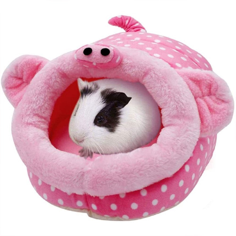 TFFR Pet Nest, Cute Cartoon Animal Shape Small Pet Bed Cage Accessories Habitat Nest for Hamster Hedgehog Guinea Pig Animals & Pet Supplies > Pet Supplies > Small Animal Supplies > Small Animal Habitats & Cages TFFR L Pig Shape 